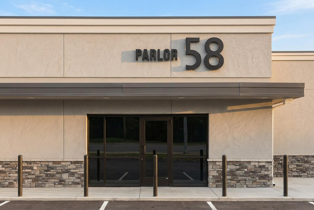 Parlor 58 salon exterior, North Kansas City